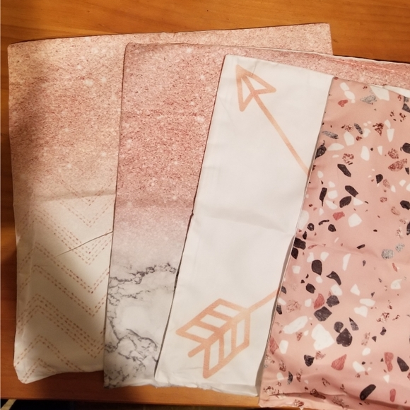 🎀Last 1🎀4 PC Pillow Cover Set Rose Gold Pink18" - Picture 7 of 7